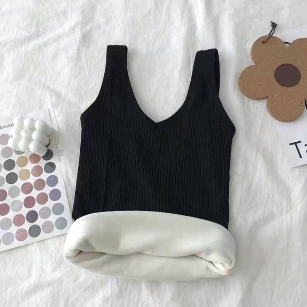 Thermal Tank Top Women Fleece Lined Cold Weather Cozy Warm Underwear Vest